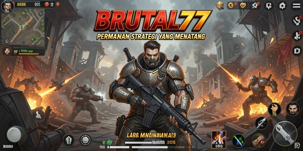 Tampilan gameplay <strong>BRUTAL77</strong> yang penuh aksi dan strategi.