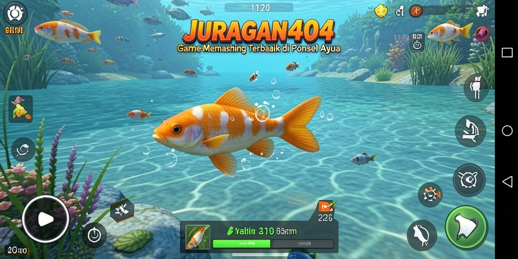 Screenshot gameplay JURAGAN404 menunjukkan pengalaman memancing yang seru.