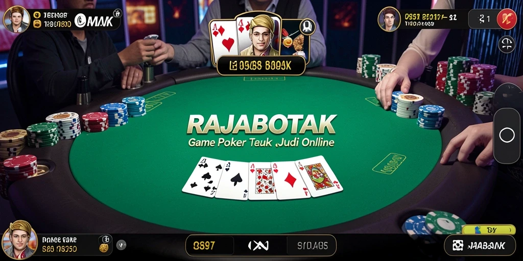 Tampilan gameplay seru RAJABOTAK dalam permainan Poker.