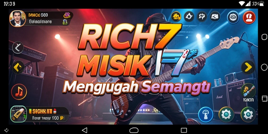 Tampilan gameplay RICH7 yang interaktif dan seru dengan berbagai lagu.